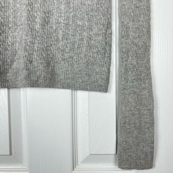 Ruehl No.925 Heathered Gray Cable Knit Henley Sweater - Picture 4 of 7